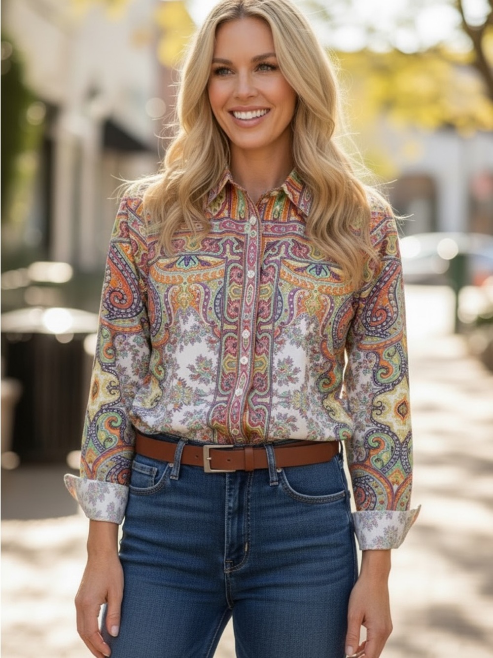 Etro Multicolor Paisley Button-Down Shirt 190